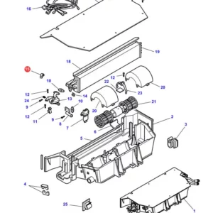 Oryginalny spinacz metalowy nagrzewnicy o numerze katalogowym 3904589M1 stosowany w ciągnikach rolniczych marki Massey Ferguson jako element mocujący systemu ogrzewania w kabinie. - schemat