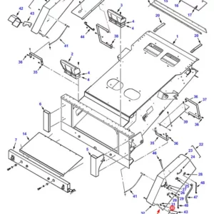 Oryginalny łącznik obudowy kombajnu marki Massey Ferguuson o nr. katalogowym 70537291stosowany w kombajnach zbożowych marki: Fendt., Massey Ferguson - schemat
