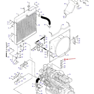 Oryginalny czujnik wentylatora (układu chłodzenia) marki Massey Ferguson o nr. kat. D45029900 stosowany w kombajnach zbożowych marki Massey Ferguson i Challenger - schemat