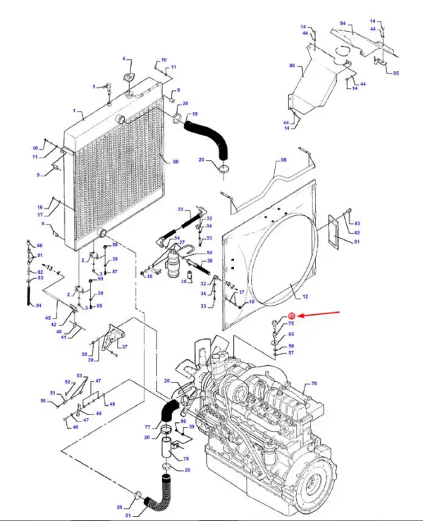 Oryginalny czujnik wentylatora (układu chłodzenia) marki Massey Ferguson o nr. kat. D45029900 stosowany w kombajnach zbożowych marki Massey Ferguson i Challenger - schemat