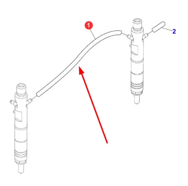 Oryginalny przewód paliwa o numerze katalogowym 4224806M1, stosowany w ciągnikach rolniczych i ładowaczach marki Massey Ferguson schemat.