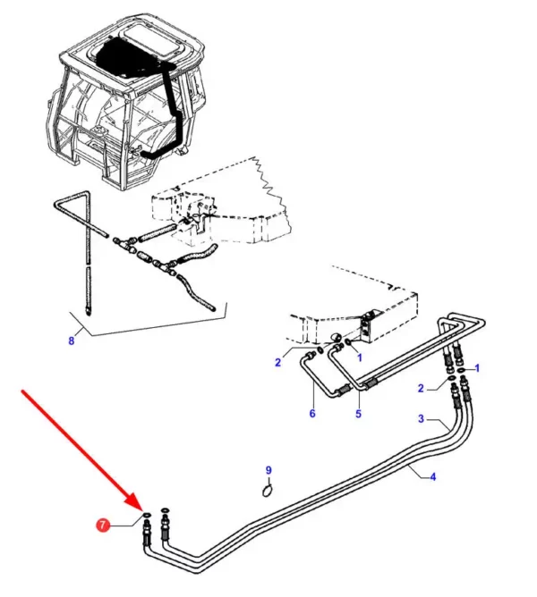 Oryginalny pierścień oring o wymiarach 30,2 x 1,6 i numerze katalogowym 3010474X1, stosowany w ciągnikach rolniczych marki Massey Ferguson schemat.