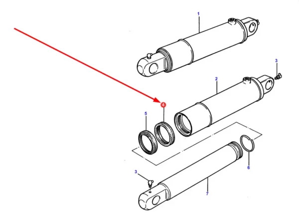 Pierścień manszeta siłownika hydraulicznego TUZ o wymiarach 90 x 102 x 9 mm i numerze katalogowym 3900127M1, stosowany w ciągnikach rolniczych marki Massey Ferguson schemat