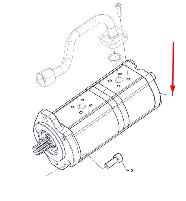 Pompa hydrauliczna U 28+16cm o numerze katalogowym 22L28/16PR676B117C,stosowana w ciągnikach rolniczych marki Arbos.