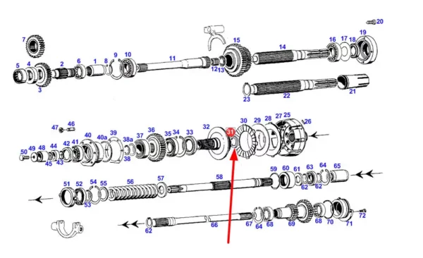 Uszczelniacz wałka skrzyni biegów  o wymiarach  33 X 52 X 10, stosowany w ciągnikach rolniczych marki Fendt schemat.