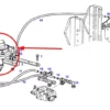 Zawór jednoobwodowego układu hamulcowego instalacji pneumatycznej o numerze katalogowym F385880020060, stosowany w ciągnikach rolniczych marki Fendt, Massey Ferguson, Challenger oraz Valtra.