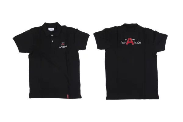 Oryginalna koszulka polo w kolorze czarnym z logo marki Arbos o rozmiarze L.
