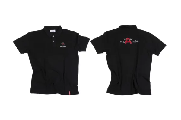 Oryginalna koszulka polo w kolorze czarnym z logo marki Arbos o rozmiarze XL.