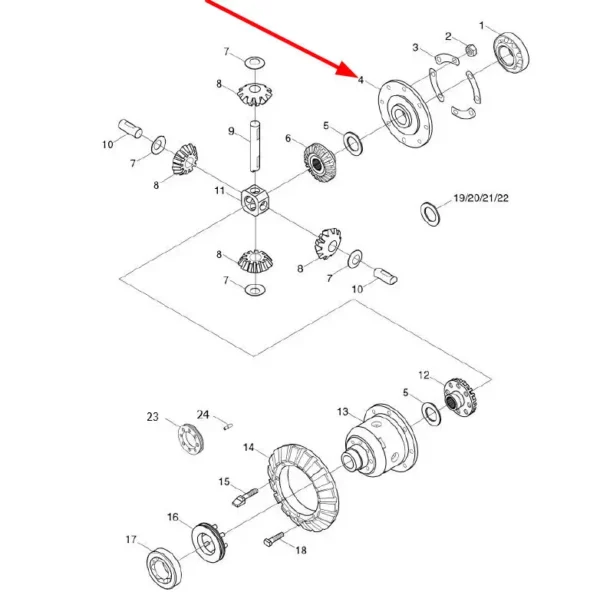 Oryginalna osłona mechanizmu różnicowego o numerze katalogowym FT300.38.181, stosowana w ciągnikach rolniczych marek Arbos oraz Lovol schemat.