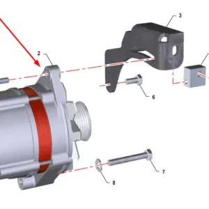 Oryginalny alternator 120A o numerze katalogowym K0066987, stosowany w ciągnikach rolniczych marki Arbos schemat.