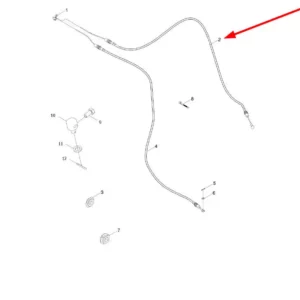 Oryginalna linka gazu ręcznego o numerze katalogowym L0001971, stosowany w ciągnikach rolniczych marki Arbos oraz Lovol.