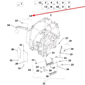 Oryginalne lusterko prawe kompletne o numerze katalogowym L0001984, stosowane w ciągnikach rolniczych marek Arbos oraz Lovol.