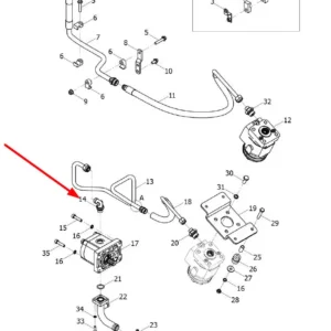 Oryginalne kolanko hydrauliczne o numerze katalogowym L0002255, stosowane w ciągnikach rolniczych marek Arbos oraz Lovol.
