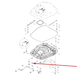 Oryginalna śruba mocowania siłownika o numerze katalogowym L0004462, stosowana w ciągnikach rolniczych marek Arbos oraz Lovol.-schemat
