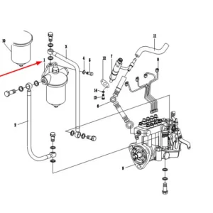 Oryginalny filtr paliwa silnika o numerze katalogowym L375-10500-1FC, stosowany w ciągnikach rolniczych marek Arbos i Lovol.-schemat