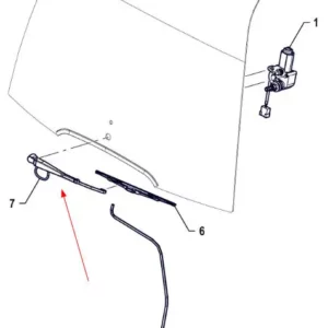 Oryginalny wspornik przedniej wycieraczki o numerze P5S52901101, stosowany w ciągnikach rolniczych marki Arbos. schemat