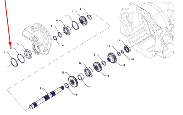 Oryginalny pierścień oring o wymiarach 88,57 x 2,62 mm i numerze katalogowym PIS07010083, stosowany w ciągnikach rolniczych marki Arbos. schemat