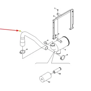 Oryginalny przewód powietrza o numerze katalogowym TE2S110040002K, stosowany w ciągnikach rolniczych marek Arbos i Lovol.-schemat