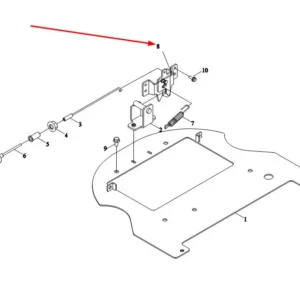 Oryginalny zamek maski o numerze katalogowym TE2S473010011Ka, stosowany w ciągnikach rolniczych marek Arbos i Lovol.-schemat