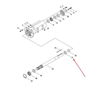 Oryginalny wał napędowy o numerze katalogowym TE300.391-01, stosowany w ciągnikach rolniczych marek Arbos i Lovol.-schemat