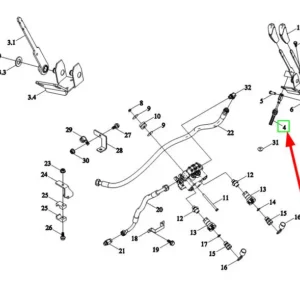Oryginalne cięgno dźwigni hydrauliki o numerze katalogowym TS04582010056, stosowane w ciągnikach rolniczych marek Arbos oraz Lovol schemat.