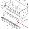 Noże stałe ząbkowane rozdrabniacza słomy o wymiarach 198 x 50 fi 6 i numerze katalogowym B900078, stosowane w kombajnach zbożowych marek Massey Ferguson, Fendt, Laverda, Challenger, John Deere, New Holland schemat.