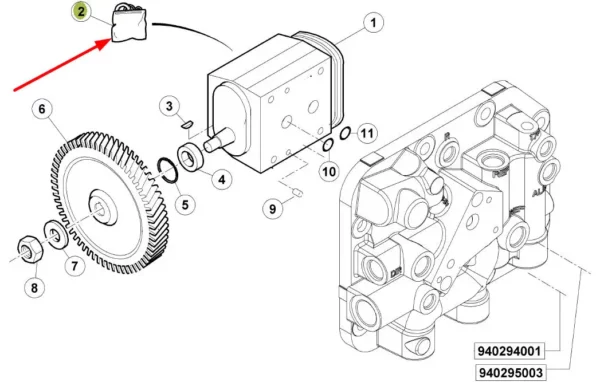 Oryginalne uszczelniacze pompu hydraulicznej o numerze katalogowym 0011300070, stosowane w ciągnikach rolniczych marki Claas schemat.