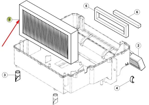Oryginalny filtr kabiny panelowy stosowany w maszynach rolniczych marki Claas.