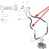 Oryginalny przewód hydrauliczny siłownika wysuwania o numerze katalogowym 0013012150, stosowany w ładowarkach marki Claas schemat.