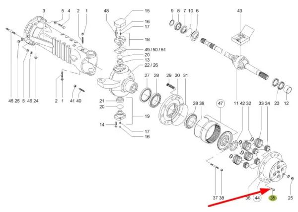 Oryginalna śruba imbusowa o numerze katalogowym 0013015070, stosowana w ładowaczach marki Claas schemat.