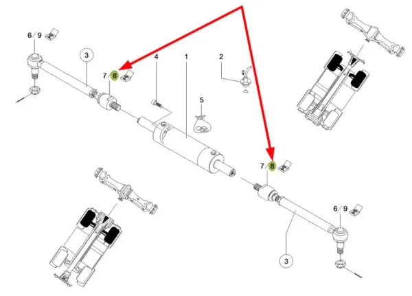 Oryginalne uszczelnienie przegubu układu kierowniczego o numerze katalogowym 0013037320, stosowane w ładowarkach teleskopowych marki Claas schemat.