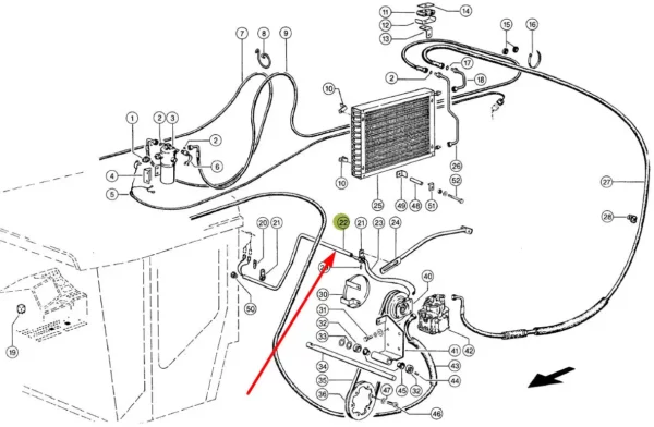Oryginalna rurka ochronna przewodu elektrycznego, stosowana w kombajnach marki Claas schemat
