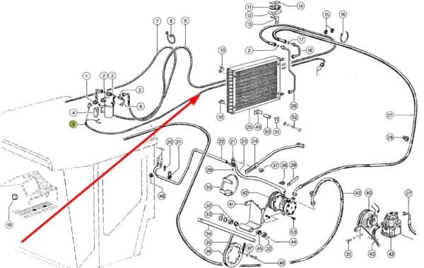 Oryginalny przewód elektryczny klimatyzacji stosowany w kombajnach marki Claas schemat.