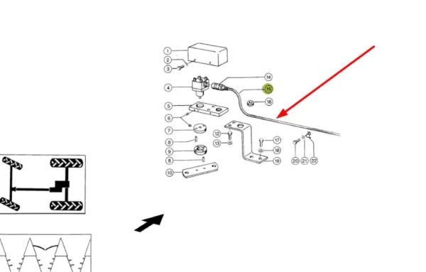 Oryginalna wiązka elektryczna czujników kątów kół, stosowana w sieczkarniach samojezdnych marki Claas schemat