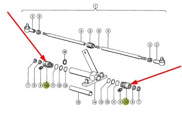 Oryginalna głowica siłownika hydraulicznego o numerze katalogowym 053368.0, stosowana w kombajnach zbożowych marki Claas schemat.