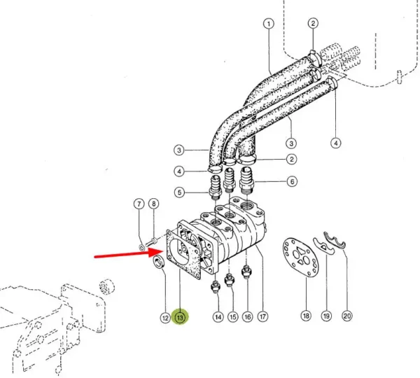 Oryginalna uszczelka pompy hydraulicznej o numerze 075951.1, stosowana w maszynach rolniczych marki Claas.