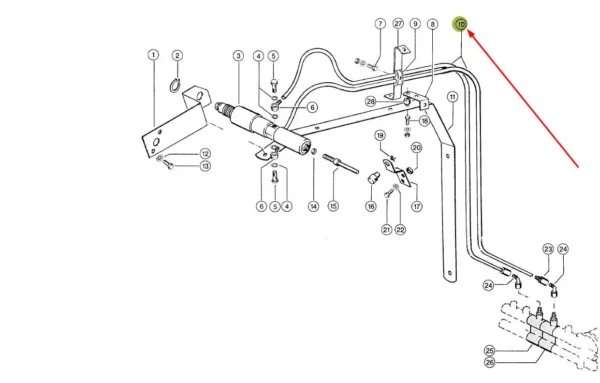 Oryginalny przewód hydrauliczny o numerze katalogowym 077339.1, stosowany w sieczkarniach marki Claas.-schemat