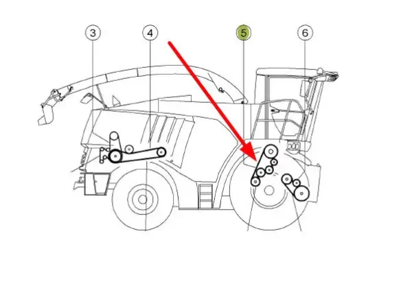 Oryginalny pasek klinowy zespolony o wymiarach 6A x 2920 le stosowany w sieczkarniach samojezdnych marki Claas schemat