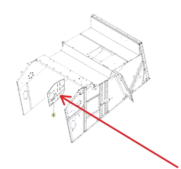 Oryginalne wzmocnienie ściany obudowy o numerze katalogowym 173197.0, stosowane w kombajnach zbożowych marki Claas schemat.