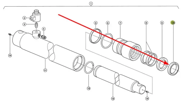 Oryginalny pierścień zgarniający 80 x 92,2 x 7,2/12 mm  o numerze katalogowym 212040.0, stosowany w maszynach i pojazdach rolniczych marki Claas schemat.