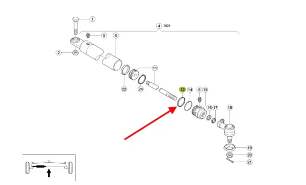 Oryginalny uszczelniacz siłownika kierowania o wymiarach 58,4 x 63 x 5,4 mm, stosowany w maszynach rolniczych marki Claas schemat