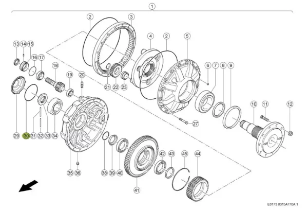 Oryginalny pierścień oring o wymiarach 118 x 3.5 mm i numerze katalogowym 218303.0, stosowany w kombajnach zbożowych marki Claas schemat