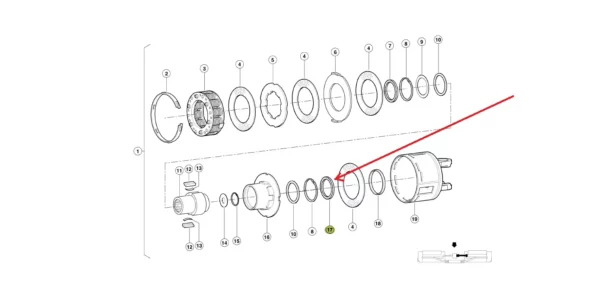 Oryginalny pierścień simmering o wymiarach 55 x 80 x 8 mm i numerze katalogowym 219828.0, stosowany w kosiarkach marki Claas. schemat