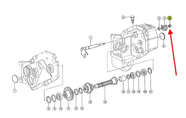 Oryginalna nakrętka zabezpieczająca o rozmiarze M10, stosowana w maszynach rolniczych marki Claas. schemat