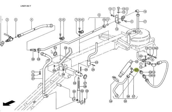 Oryginalne kolanko hydrauliczne o numerze katalogowym 233344.0, stosowane w ukladach hydraulicznych maszyn i urządzeń rolniczych marki Claas schemat