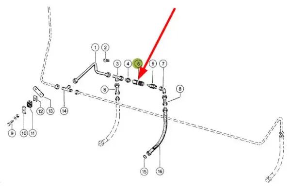 Oryginalny pierścień podporowy przewodów hydraulicznych o numerze katalogowym 233631.0, stosowany w kombajnach zbożowych marki Claas schemat.