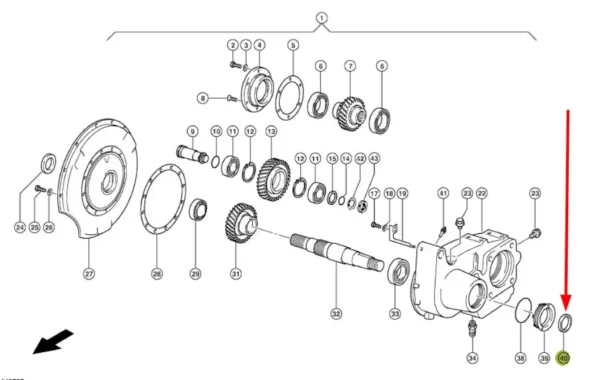 Oryginalny pierścień simering przekladni rozdzielającej, stosowany w kombajnach zbożowych Lexion marki Claas schemat