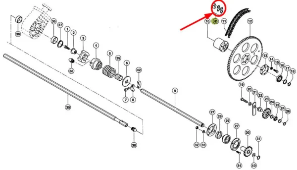 Oryginalna spinka łańcucha napędu zrywacza o wymiarze 12B-1, numerze katalogowym 234797.0, stosowana w maszynach rolniczych marki Claas schemat.