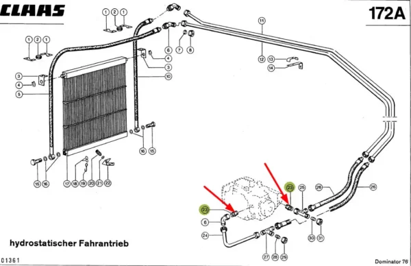 Oryginalna redukcja hydrauliczna, stosowana w maszynach rolniczych marki Claas.