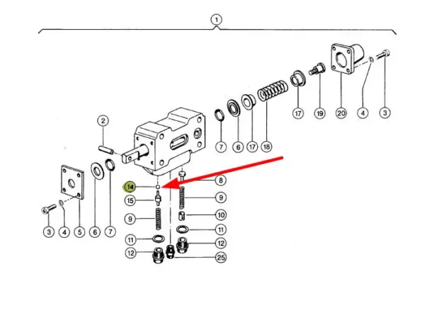 Oryginalna kulka 5,5mm zaworu kierunkowego stosowana w maszynach rolniczych marki Claas schemat.